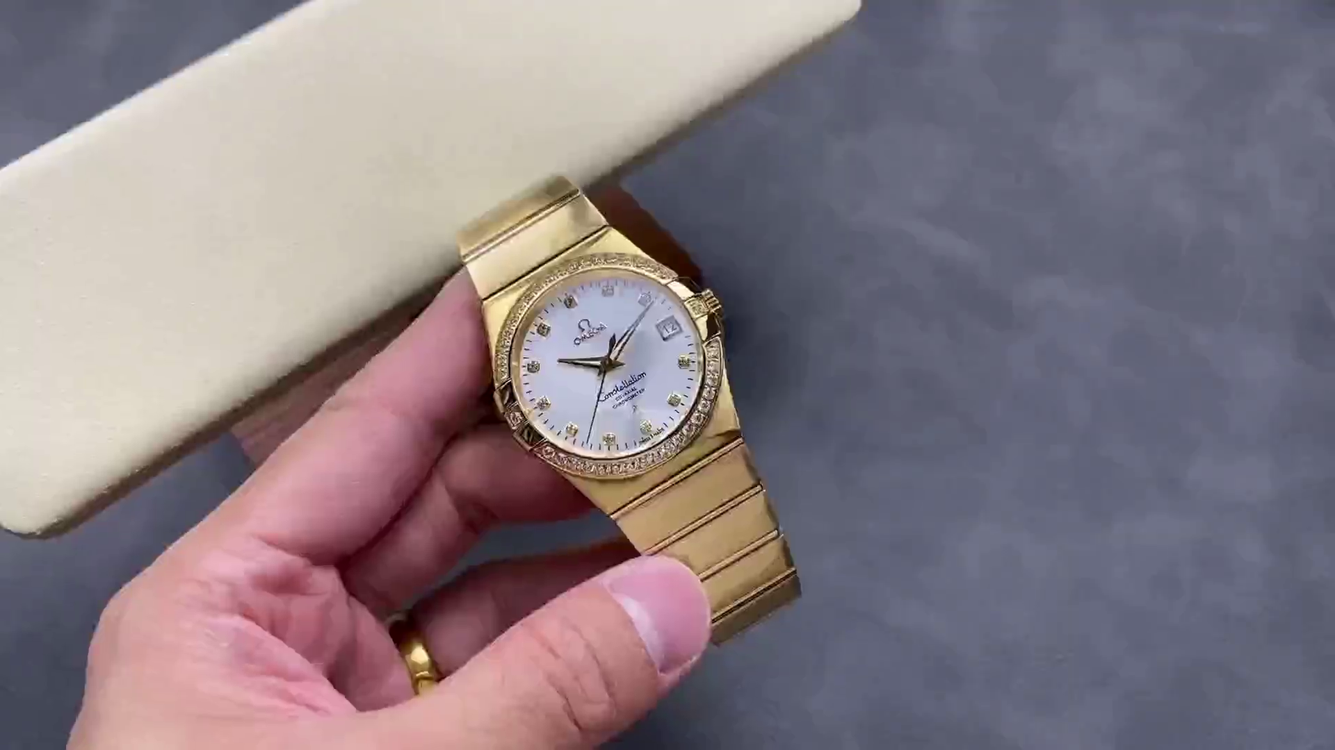 Omega Constellation Silver Diamond Dial 123.55.38.21.52.002 38mm Replica - QualitySwissReplica