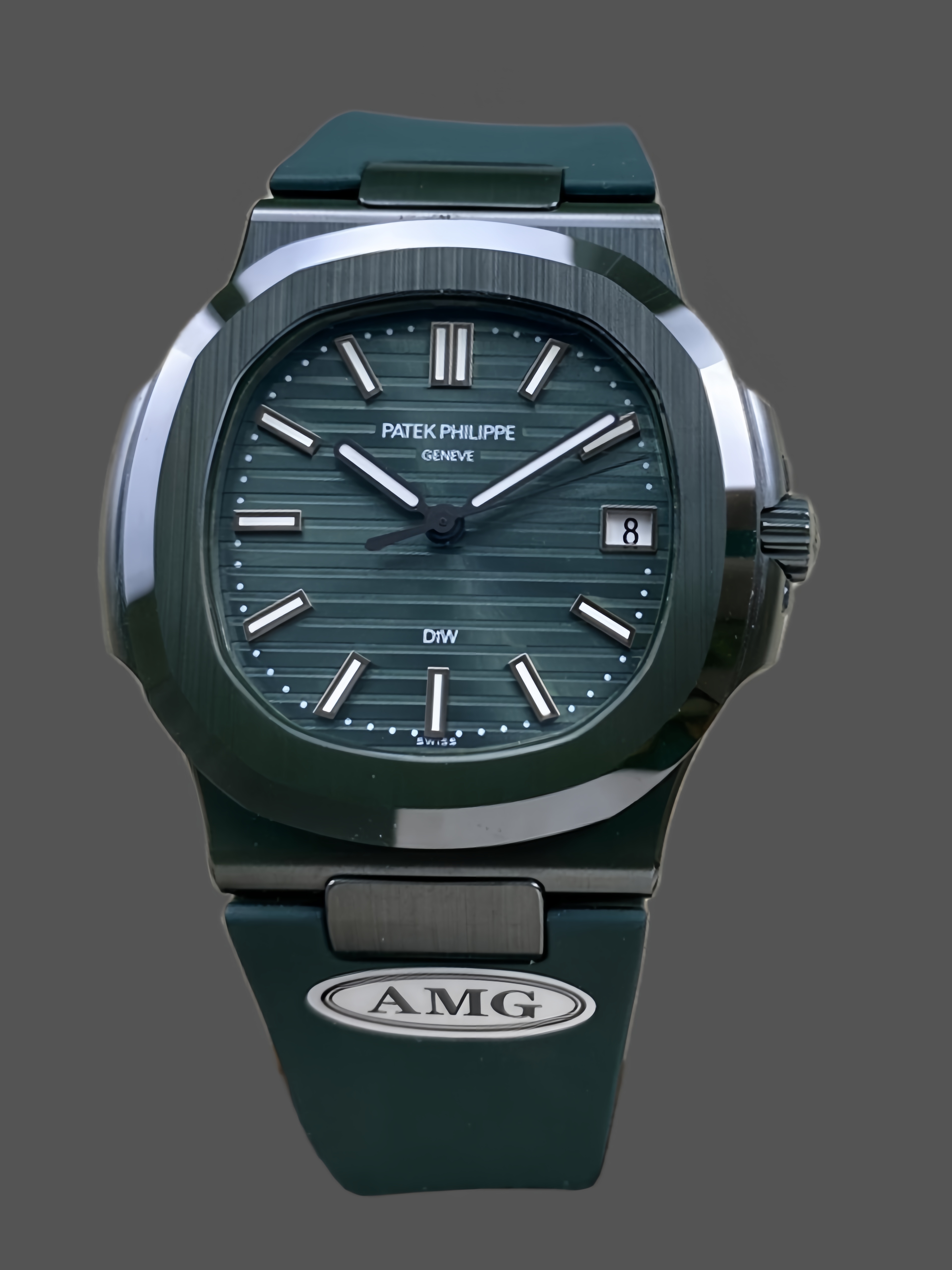 Patek Philippe Nautilus Green Rubber Green Dial 5711 40MM Watch - QualitySwissReplica
