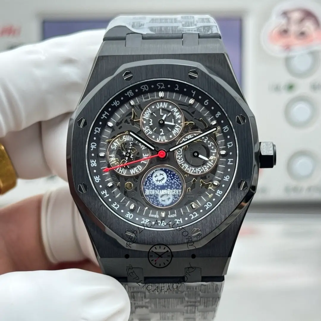AP Royal Oak Replica 26585CE.OO.1225CE.01 Perpetual Calendar Black Ceramic - QualitySwissReplica