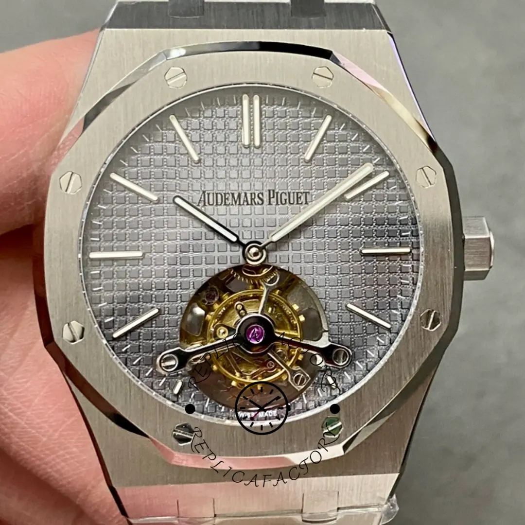 AP Royal Oak 26510PT.OO.1220PT.01 Replica Tourbillon Extra-Thin 41 Gray Dial - QualitySwissReplica