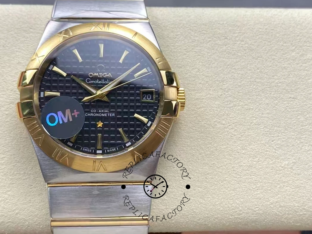 Omega Constellation Black Dial 123.20.38.21.01.002 Two-Tone Replica Watch - QualitySwissReplica