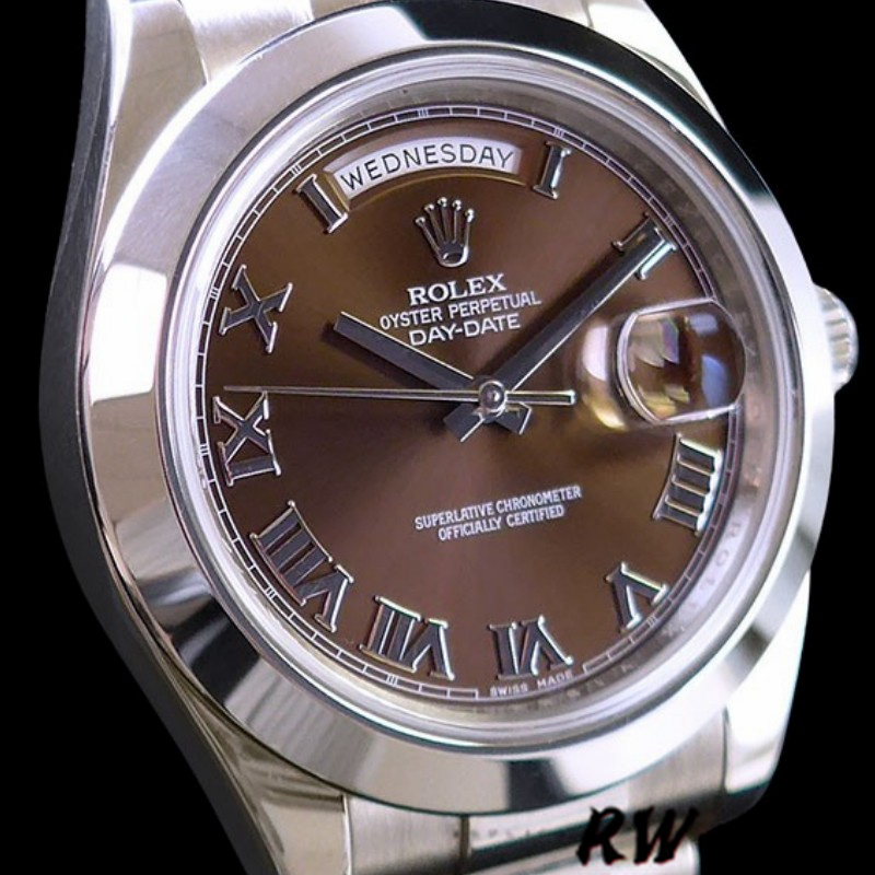 Rolex Day-Date 118209 White Gold Chocolate Brown Dial 36mm Unisex Replica Watch - QualitySwissReplica