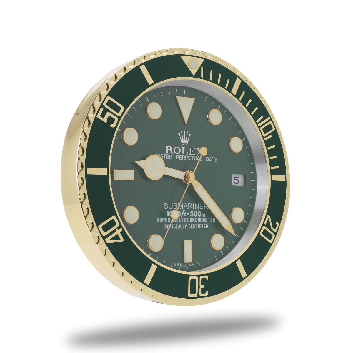 Rolex Submariner Green & Gold Wall Clock - QualitySwissReplica