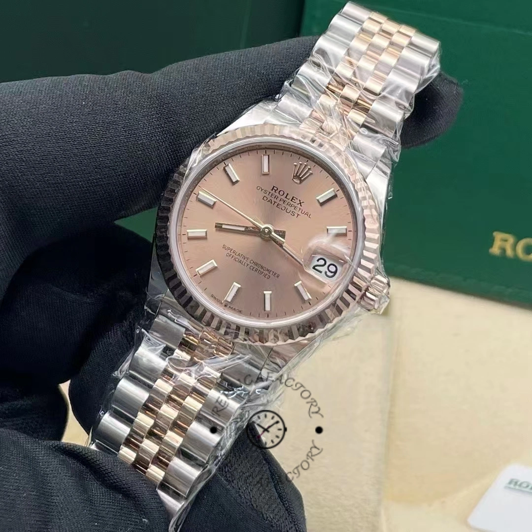 Rolex Datejust 31mm Stainless Steel and Rose Gold m278271 0010 Rose Index Jubilee ladies watch - QualitySwissReplica