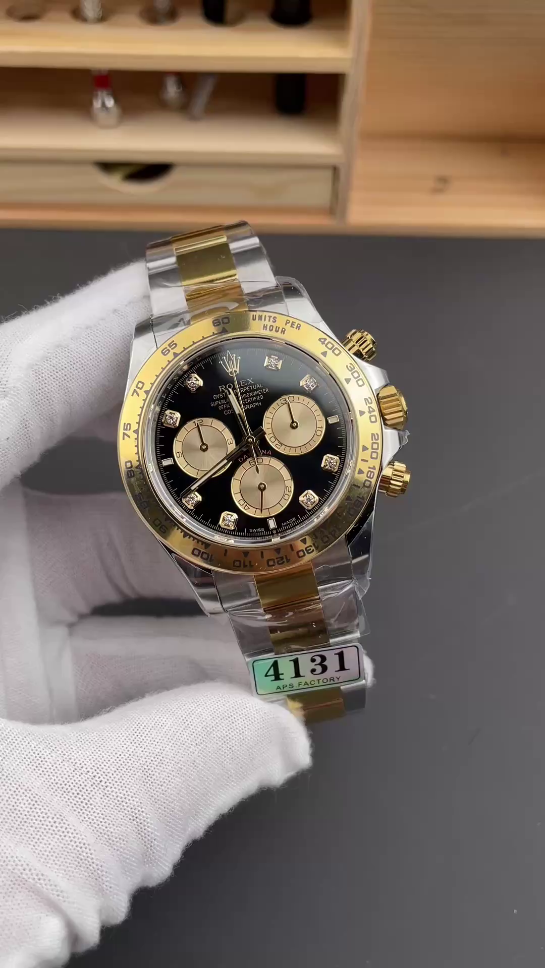 Rolex Two Tone Daytona 126503 0002 Black Diamond Replica Watch - QualitySwissReplica
