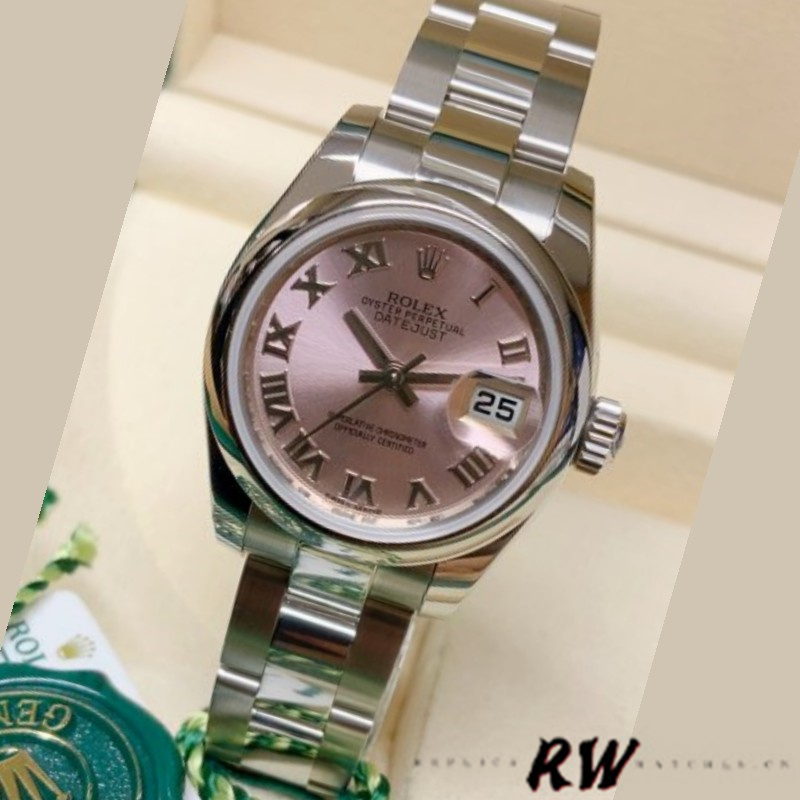 Rolex Datejust 179160 Oyster Bracelet Pink Roman Dial 26MM Lady Replica Watch - QualitySwissReplica