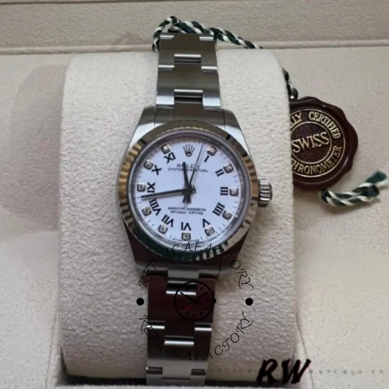 Rolex Oyster Perpetual 176234 White Roman Dial 26mm Lady Replica Watch - QualitySwissReplica