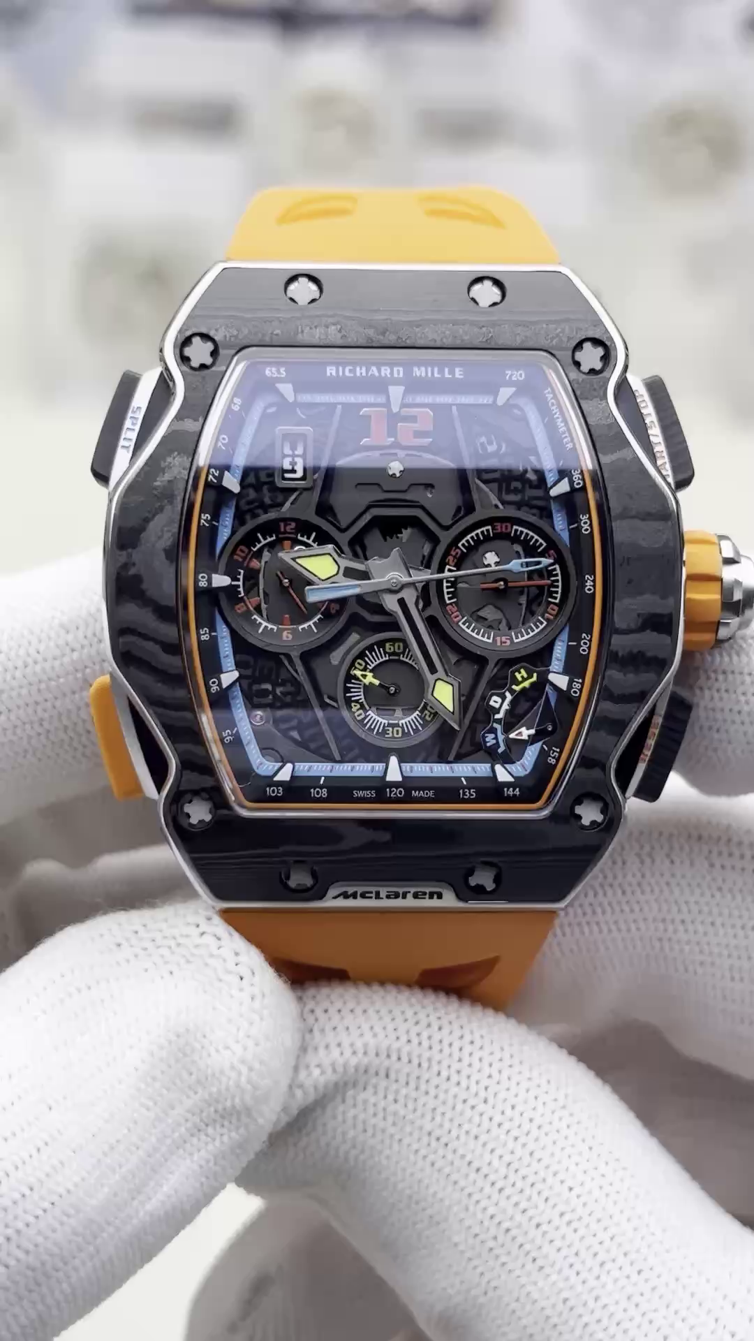 Replica Richard Mille RM 65 01 Automatic Split Seconds Orange Strap - QualitySwissReplica