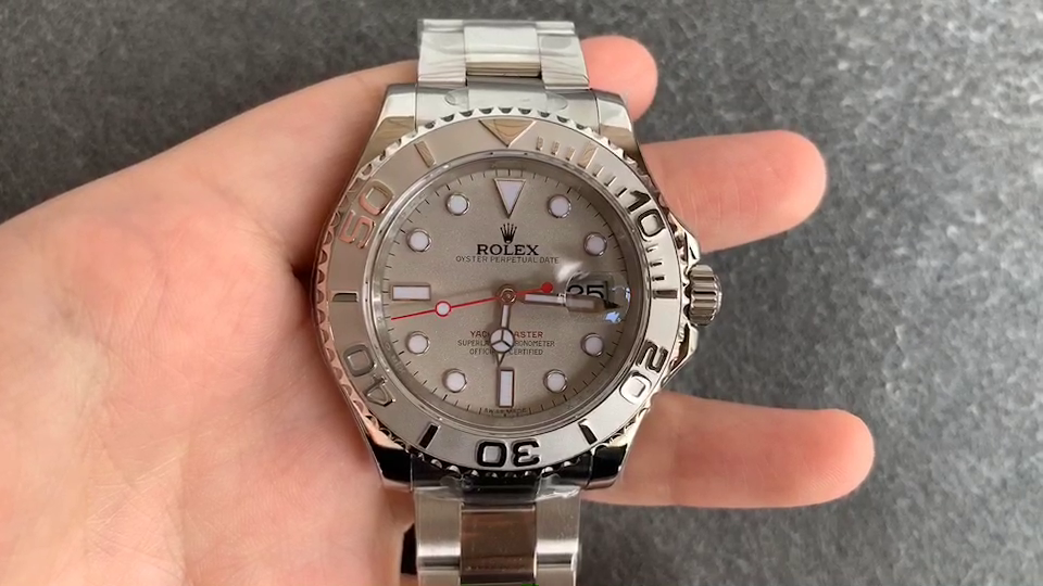 Rolex Yachtmaster 168622 Platinum Stainless Steel Silver Dial 35mm Unisex Replica Watch - QualitySwissReplica