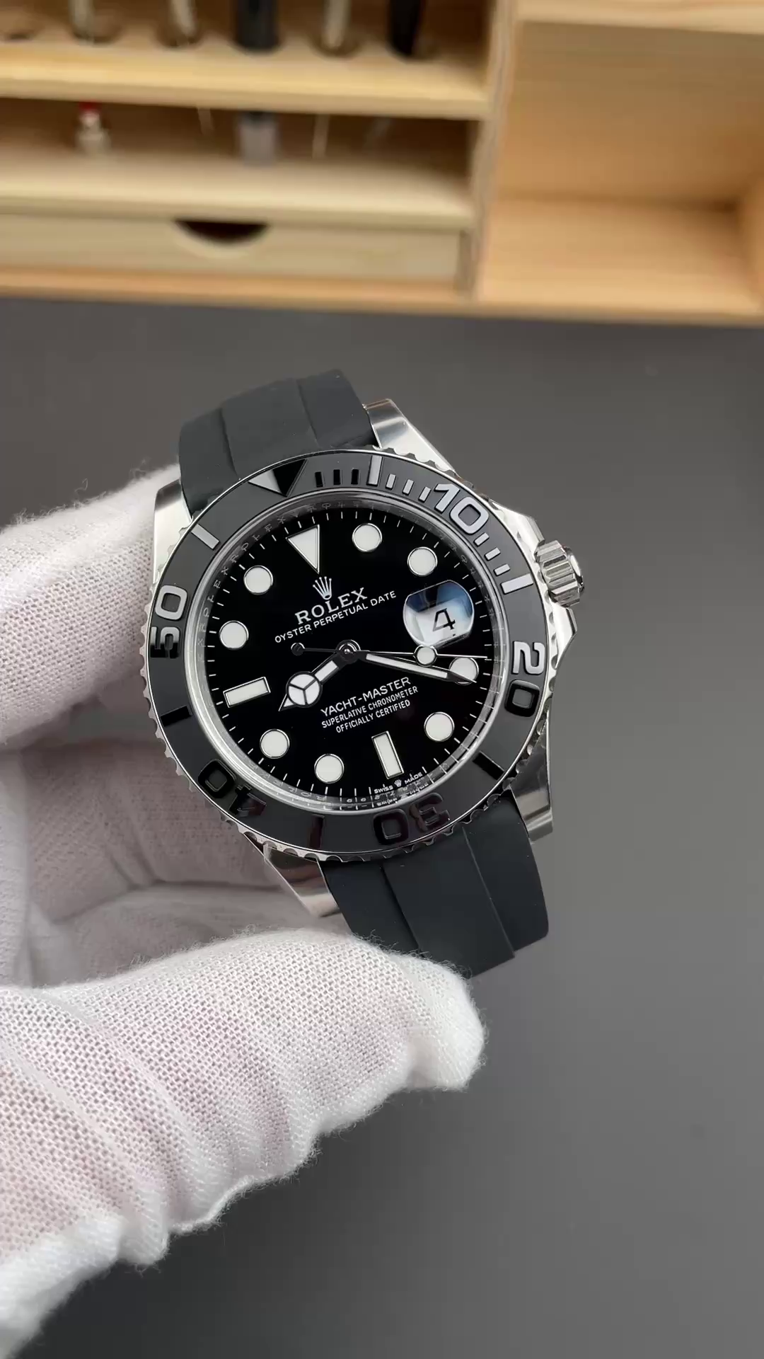 Rolex Yacht-Master 226659-0002 White Gold Black Dial 42mm Mens Replica Watch - QualitySwissReplica