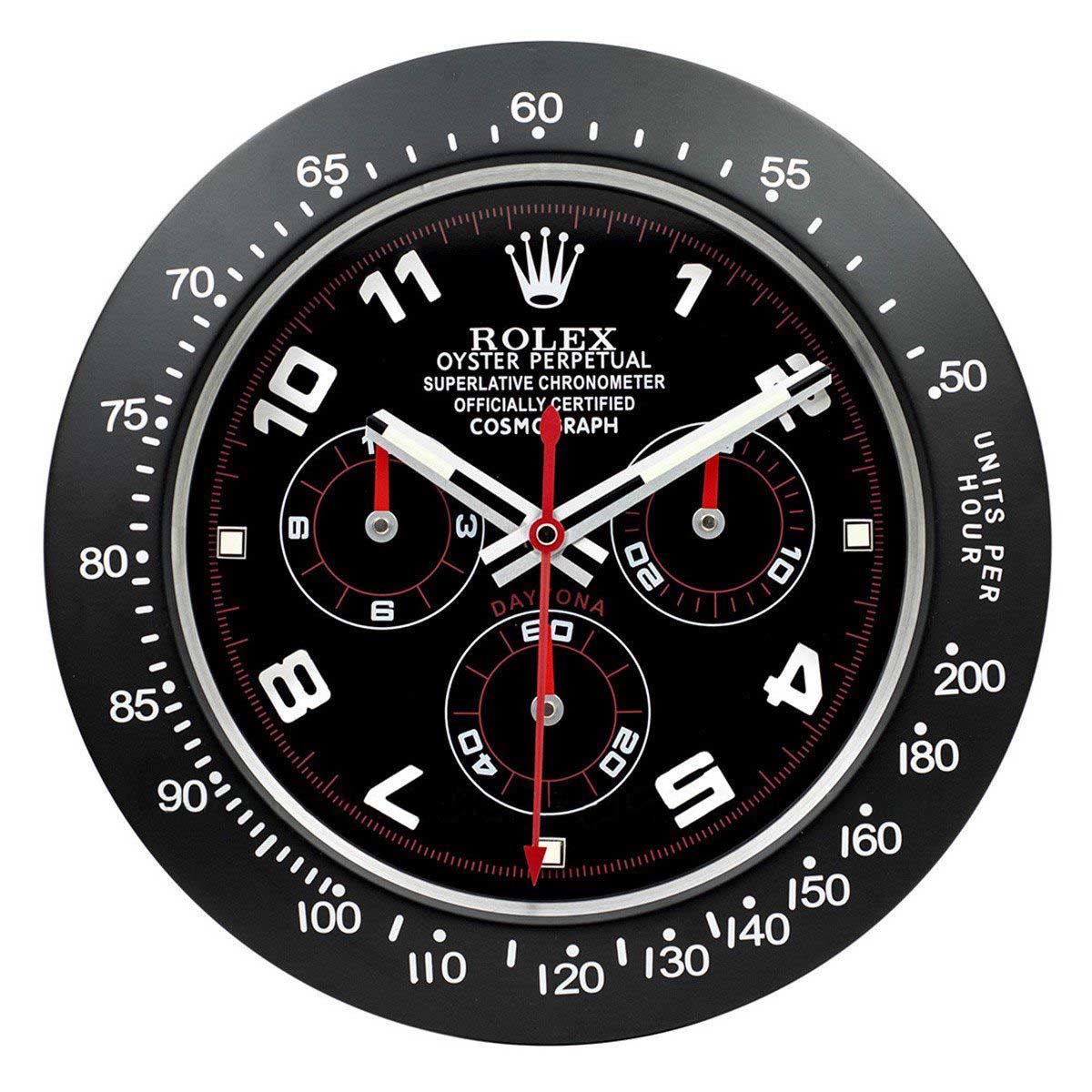 Rolex Daytona Black & Red Wall Clock - QualitySwissReplica