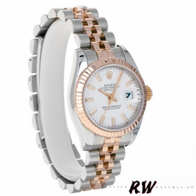 Rolex Datejust 179171 White Dial Fluted Bezel 26MM Lady Replica Watch - QualitySwissReplica