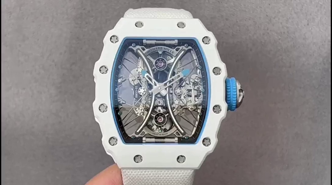Richard Mille RM053-01 Pablo MacDonough Skeleton Dial White Rubber Strap - QualitySwissReplica