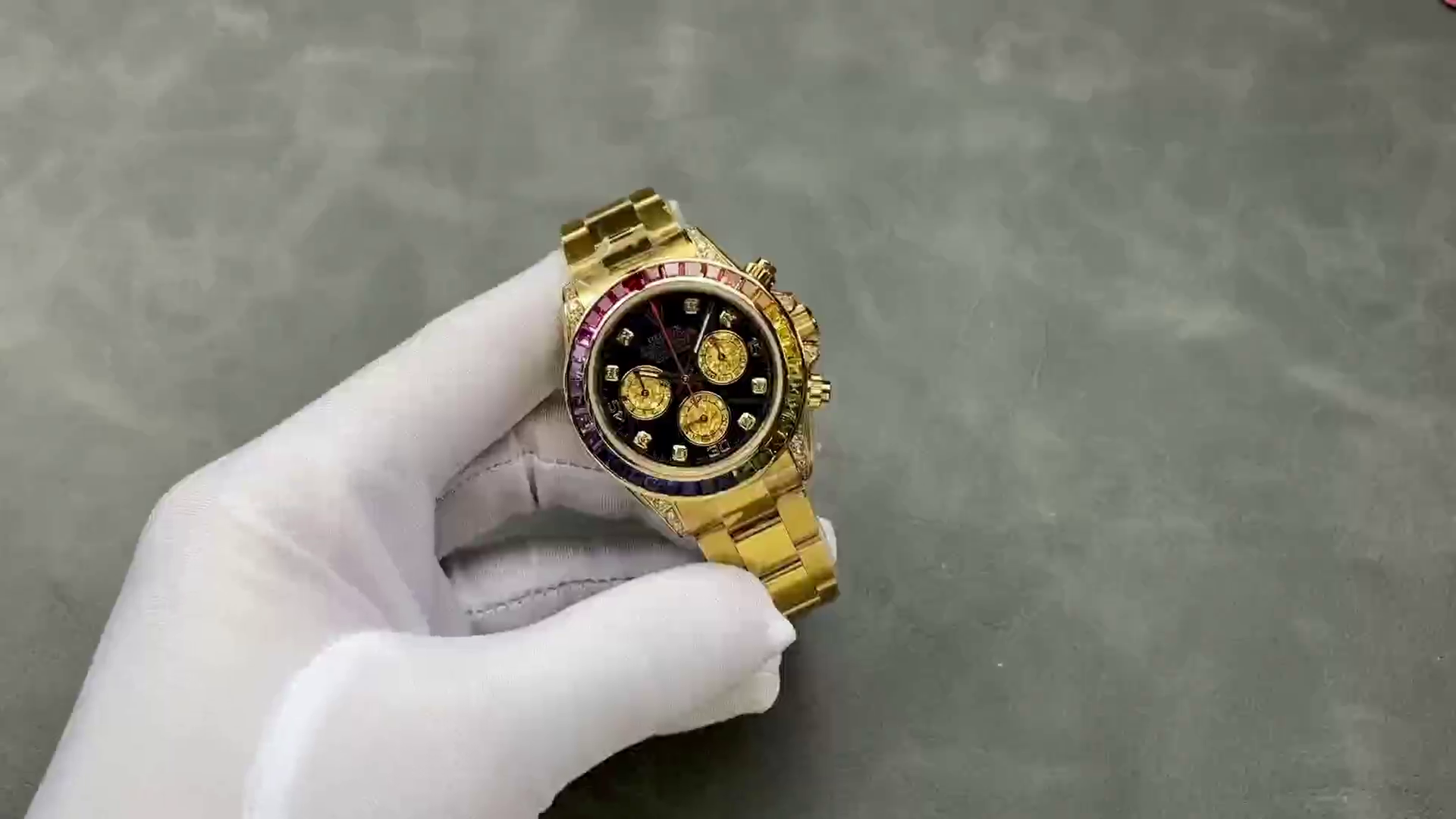 Rolex Daytona Chronograph Automatic Chronometer Diamond Black Dial 116598RBOW 0001 - QualitySwissReplica