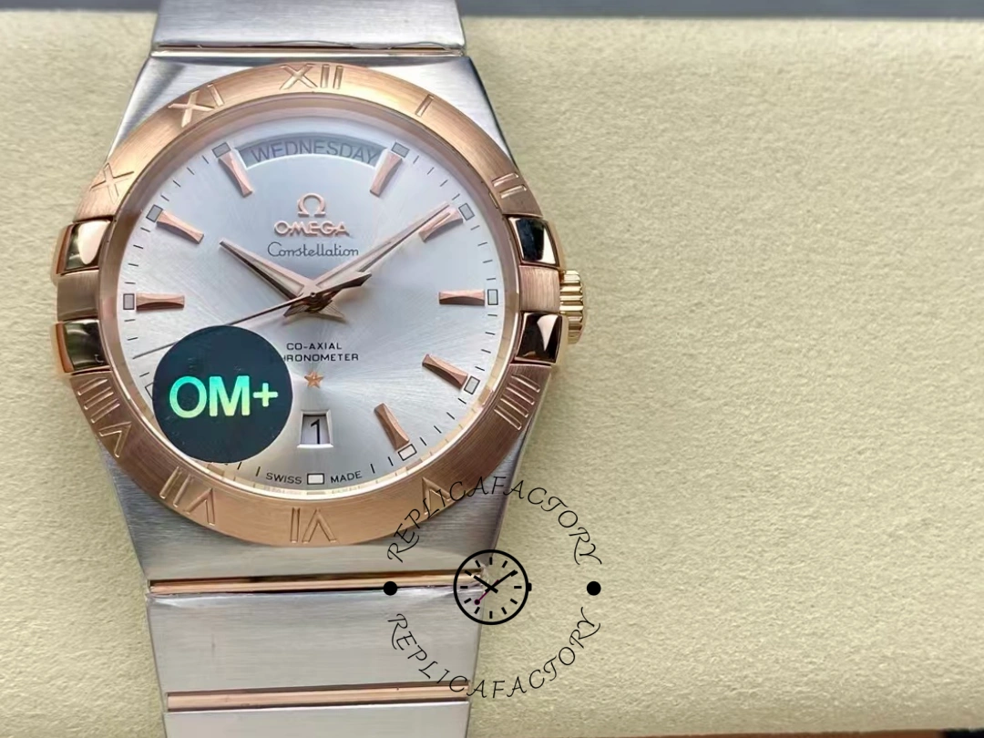 Omega Constellation Replica 123.20.38.22.02.001 Rose Gold Men's Luxury Watch - QualitySwissReplica