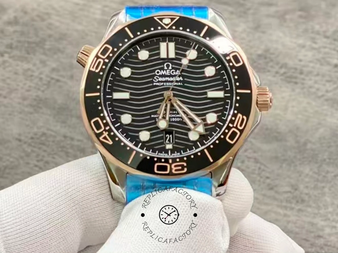 Omega Replica Seamaster Diver 300M 210.20.42.20.01.001 42mm Two-Tone Bracelet - QualitySwissReplica