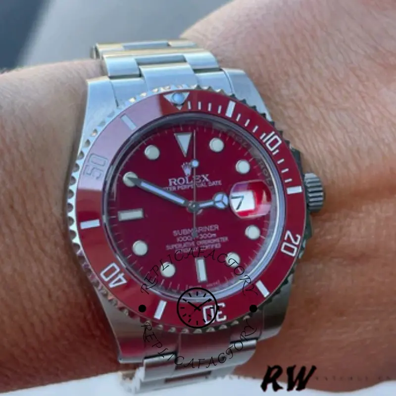 Rolex Submariner 116610 Stainless Steel 40MM Red Dial Mens Replica Watch - QualitySwissReplica