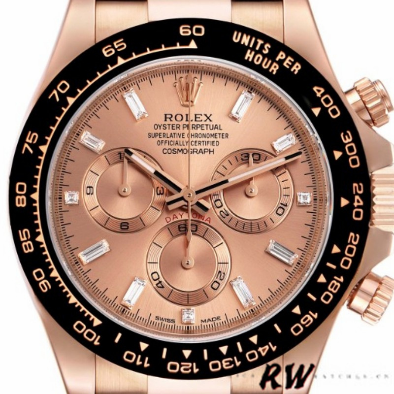 Rolex Cosmograph Daytona 116515LN Leather strap Pink Dial 40mm Mens Replica Watch - QualitySwissReplica