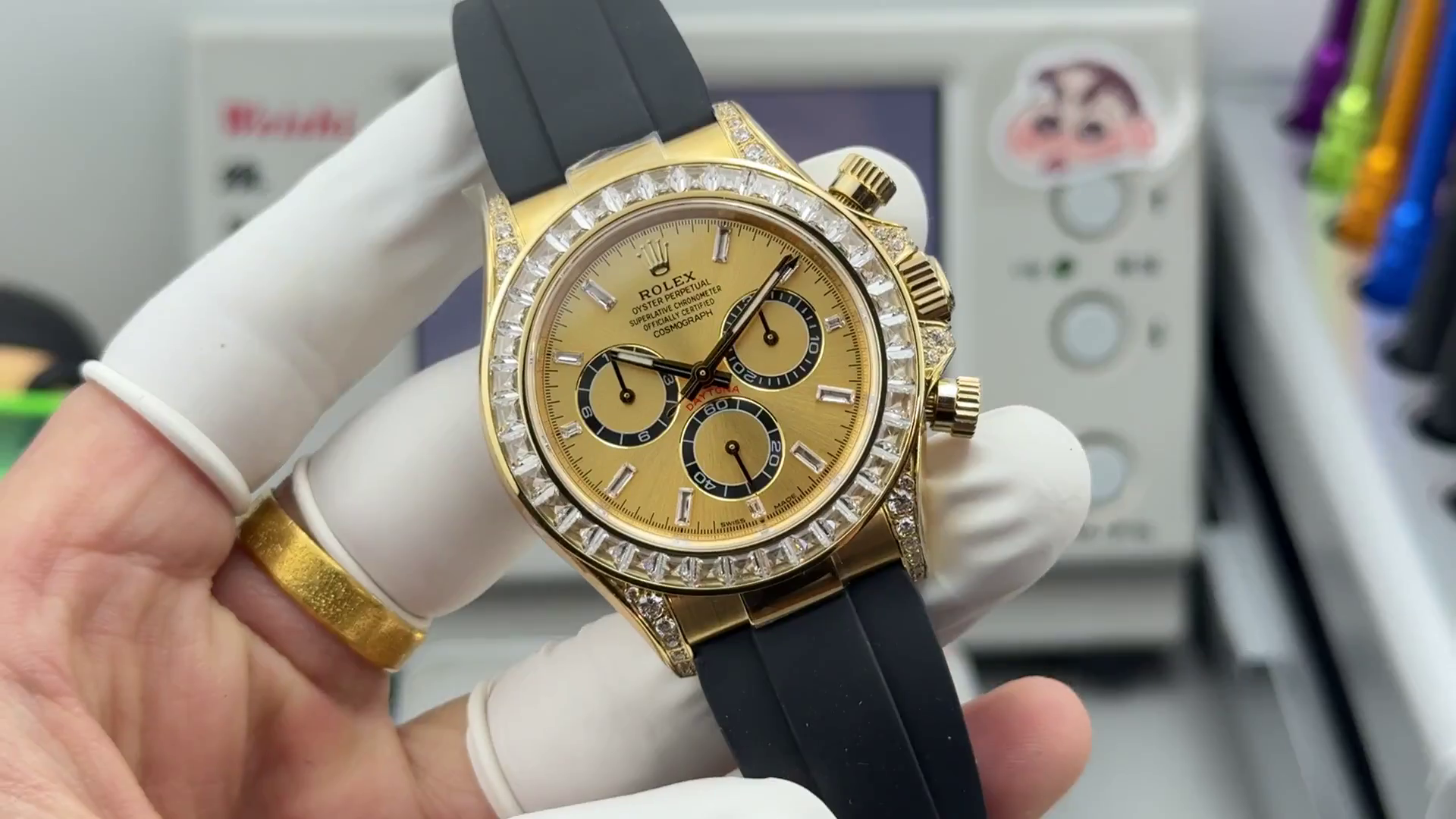 Clone Rolex Daytona 126538TBR-0004 Gold Dial & Oysterflex Strap - QualitySwissReplica