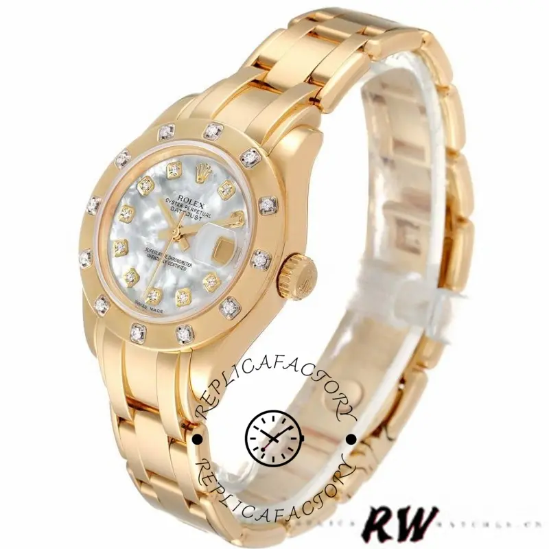 Rolex Pearlmaster 80318 MOP Diamond Dial 29MM Lady Replica Watch - QualitySwissReplica
