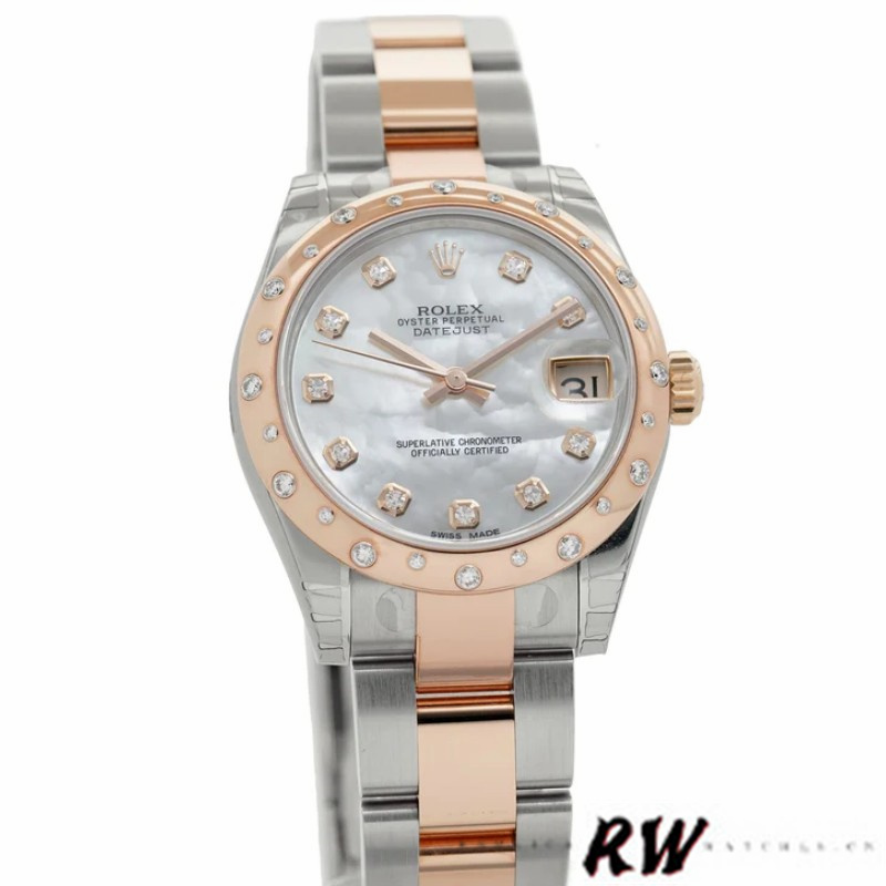 Rolex Datejust 178341 White Mother of Pearl Diamonds Dial 31MM Lady Replica Watch - QualitySwissReplica