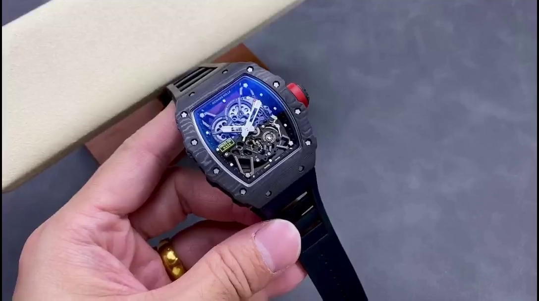 Richard Mille Rafael Nadal NTPT Carbon RM Black Rubber Strap RM035-02 - QualitySwissReplica