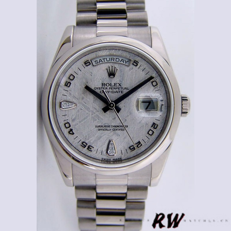 Rolex Day-Date 118209 Meteorite Grey Dial 36mm Unisex Replica Watch - QualitySwissReplica