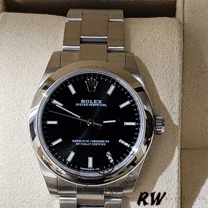 Rolex Oyster Perpetual 177200 Black Index Dial Domed Bezel 31mm Lady Replica Watch - QualitySwissReplica