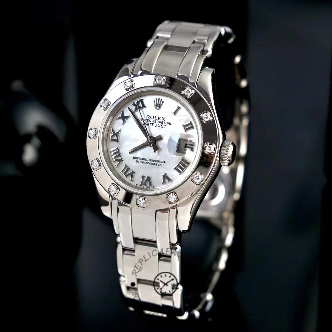 Rolex Pearlmaster 80319 MOP Roman Dial 29MM Lady Replica Watch - QualitySwissReplica