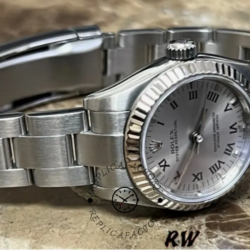 Rolex Oyster Perpetual 176234 Silver Roman Diamond Dial 26MM Lady Replica Watch - QualitySwissReplica