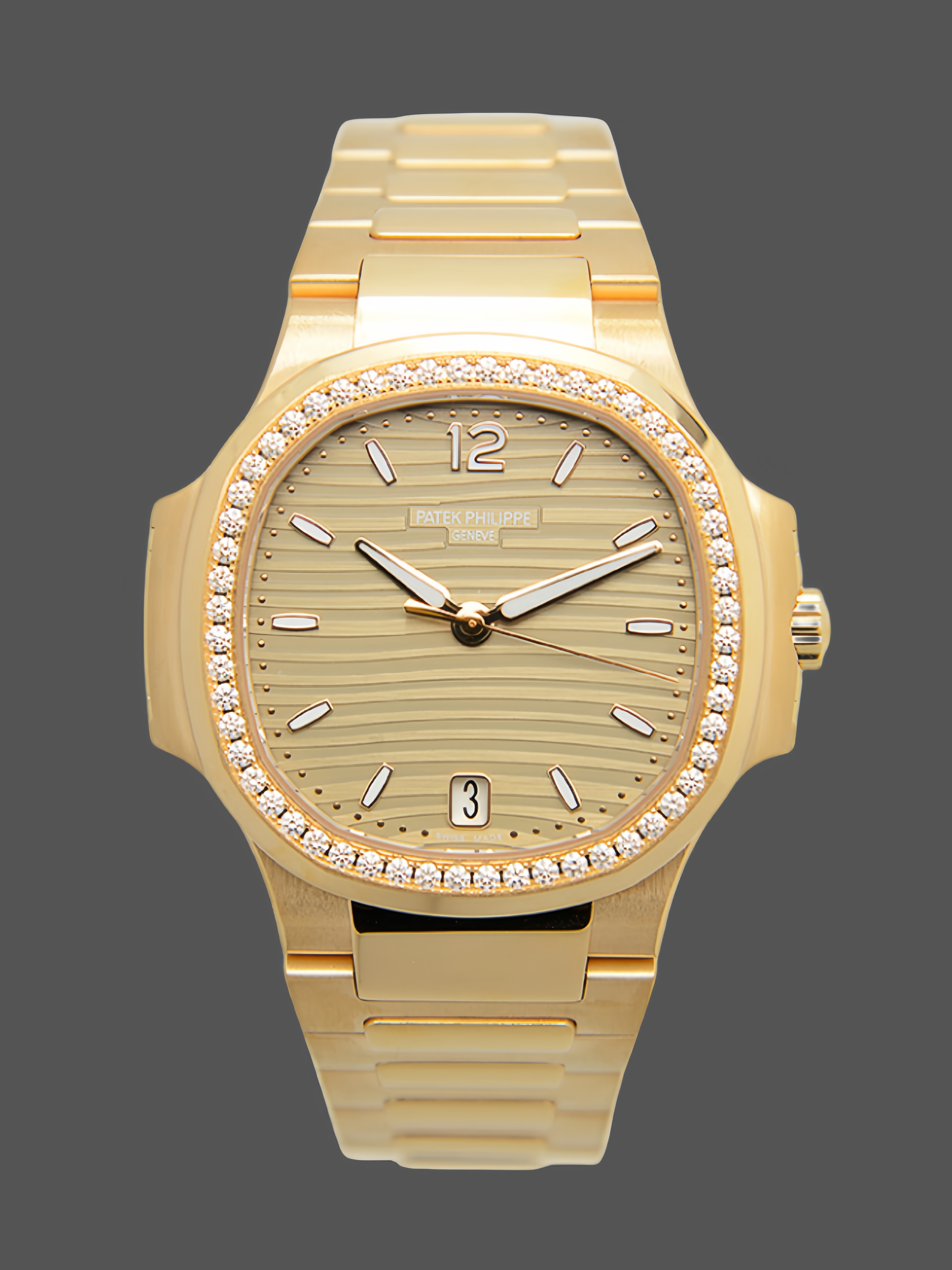Patek Philippe Ladies Nautilus Golden Dial Rose Gold 7118 1200R 010 - QualitySwissReplica