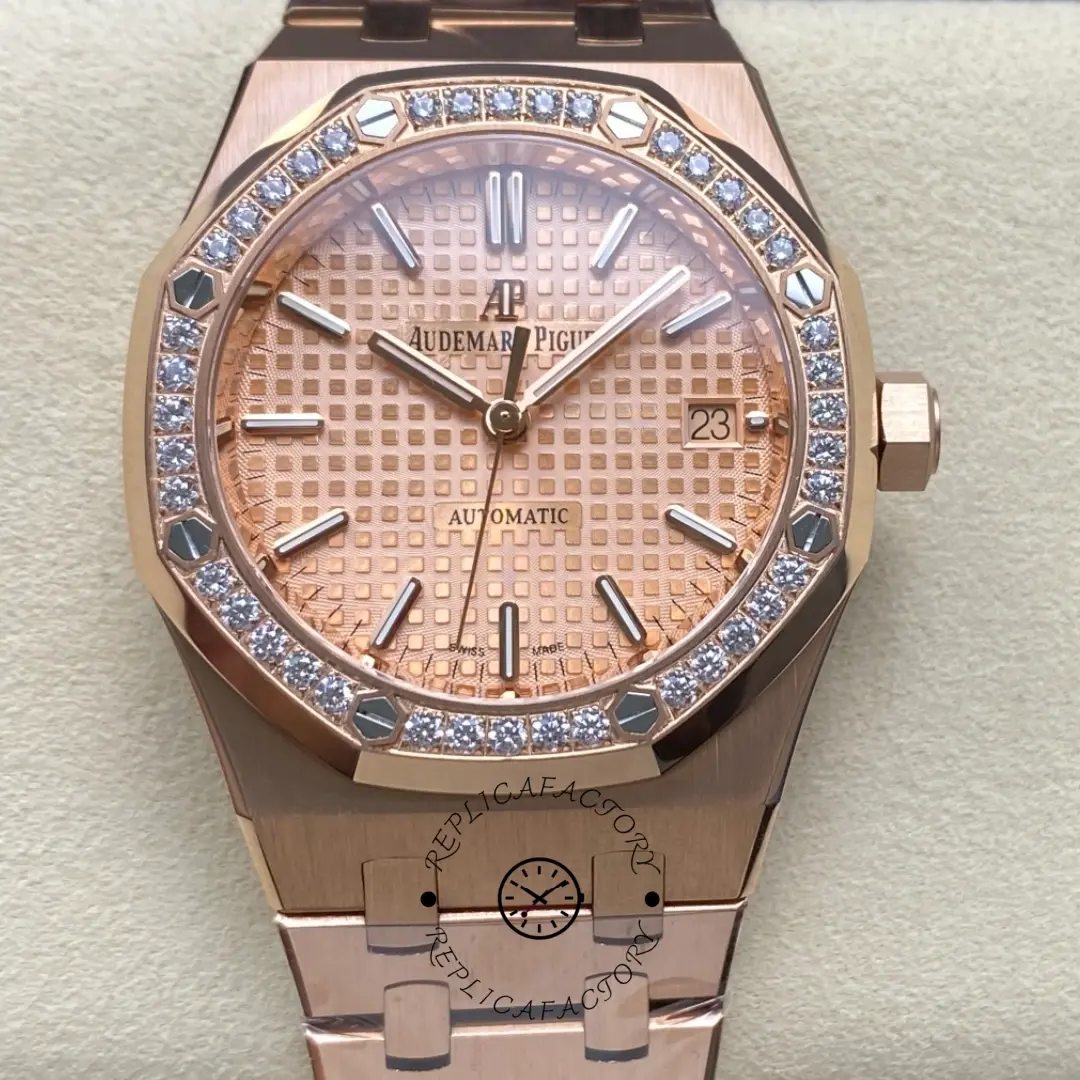 AP Royal Oak 37 Rose Gold 15451OR.ZZ.1256OR.03 Replica Pink Dial - QualitySwissReplica