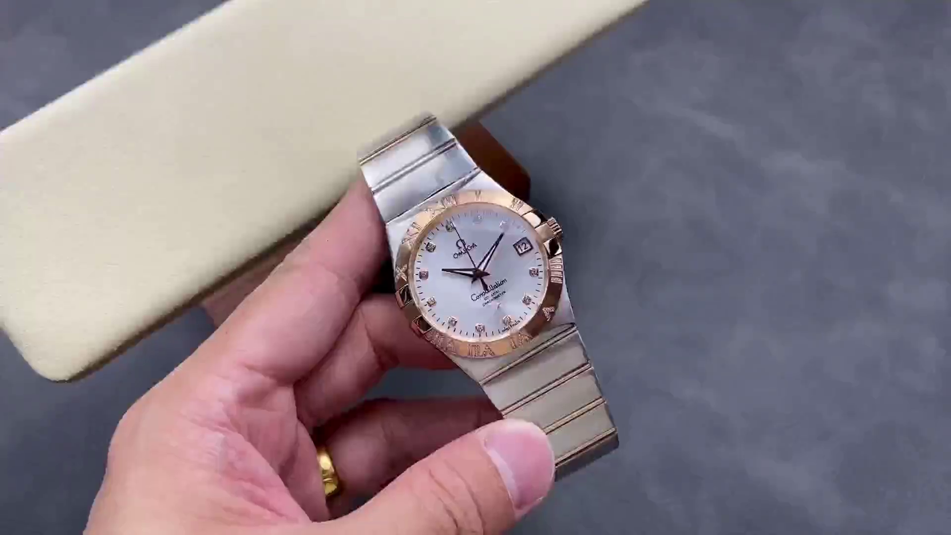 Omega Constellation Co-Axial 38 mm 123.25.38.21.52.003 Silver Replica Dial - QualitySwissReplica