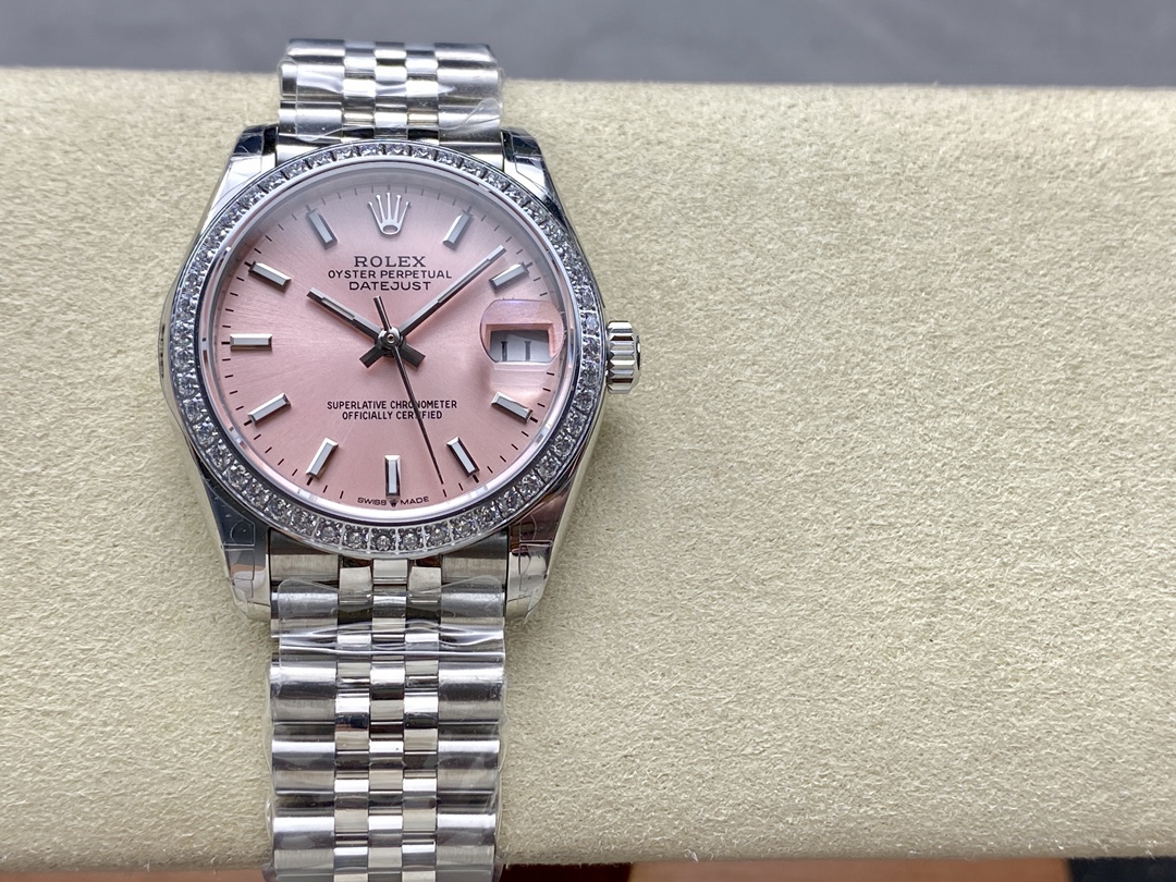 Rolex Datejust 31 White Gold Bezel Diamonds 278384RBR 0018 Women's Watch - QualitySwissReplica