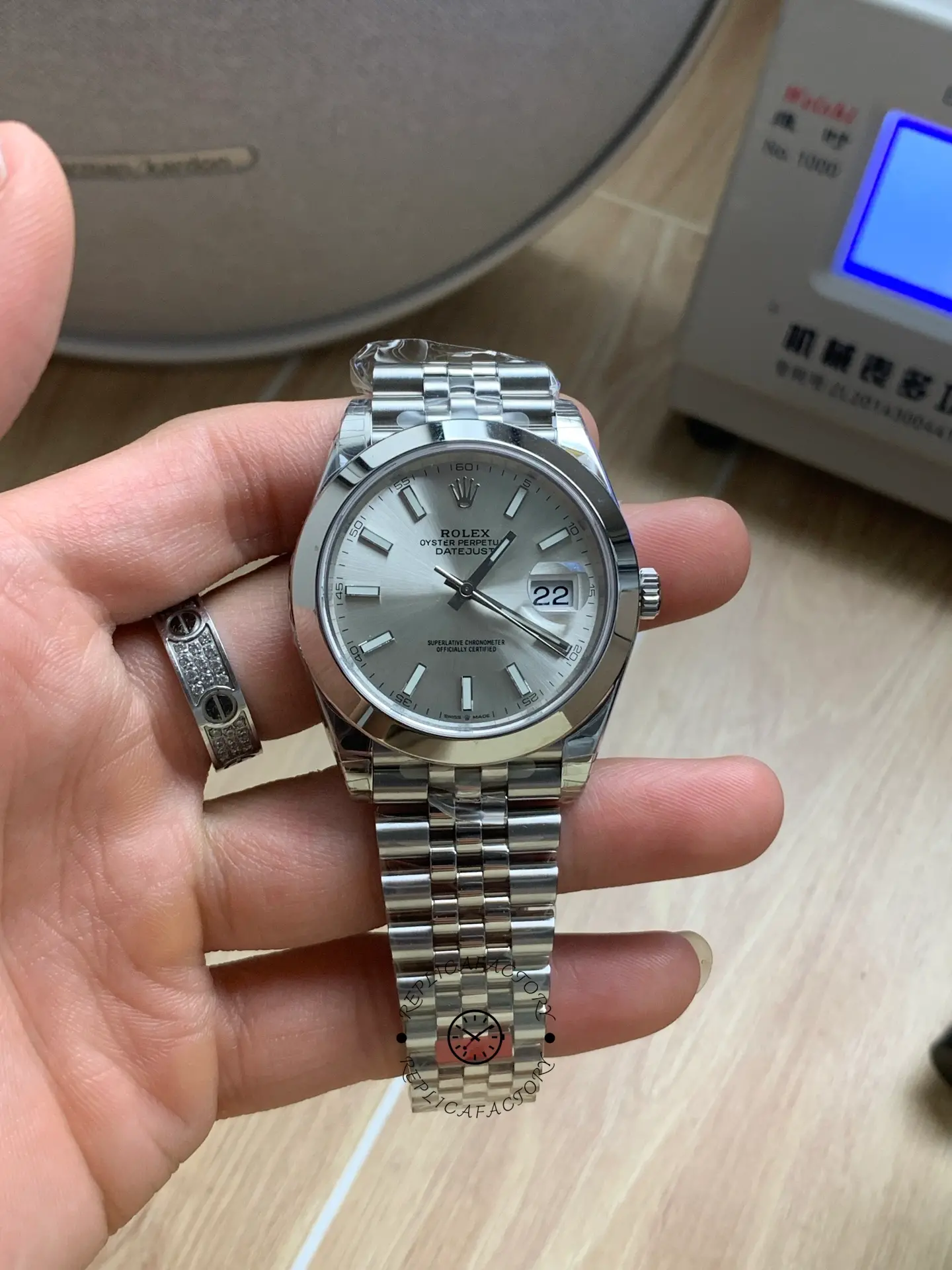Rolex Datejust 41mm m126300 0004 Silver Stick DIal  Oystersteel Case Domed Bezel - QualitySwissReplica