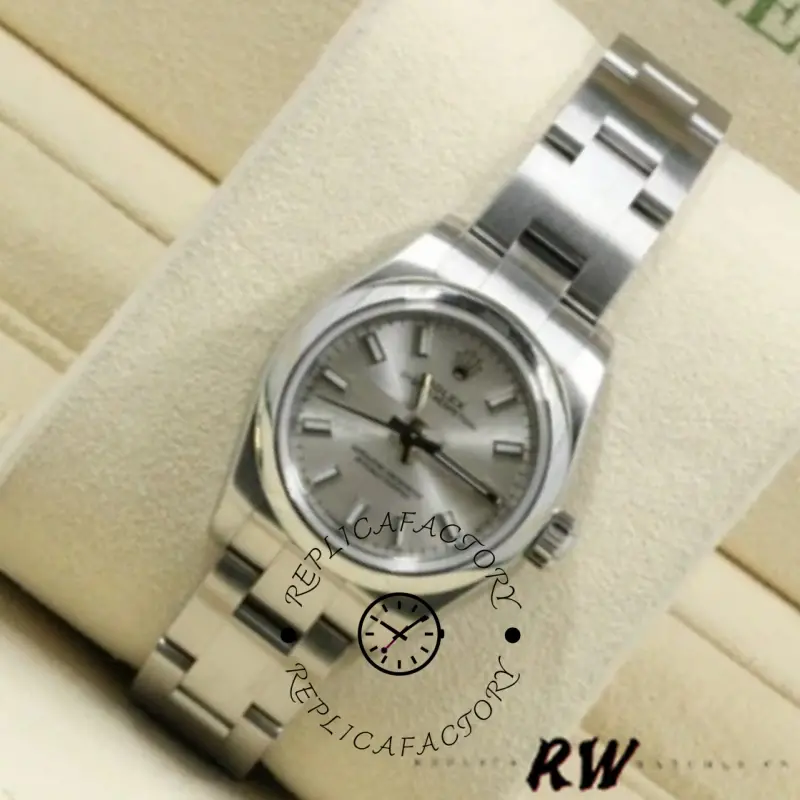 Rolex Oyster Perpetual 176200 Silver Index Stainless Steel 26mm Lady Replica Watch - QualitySwissReplica
