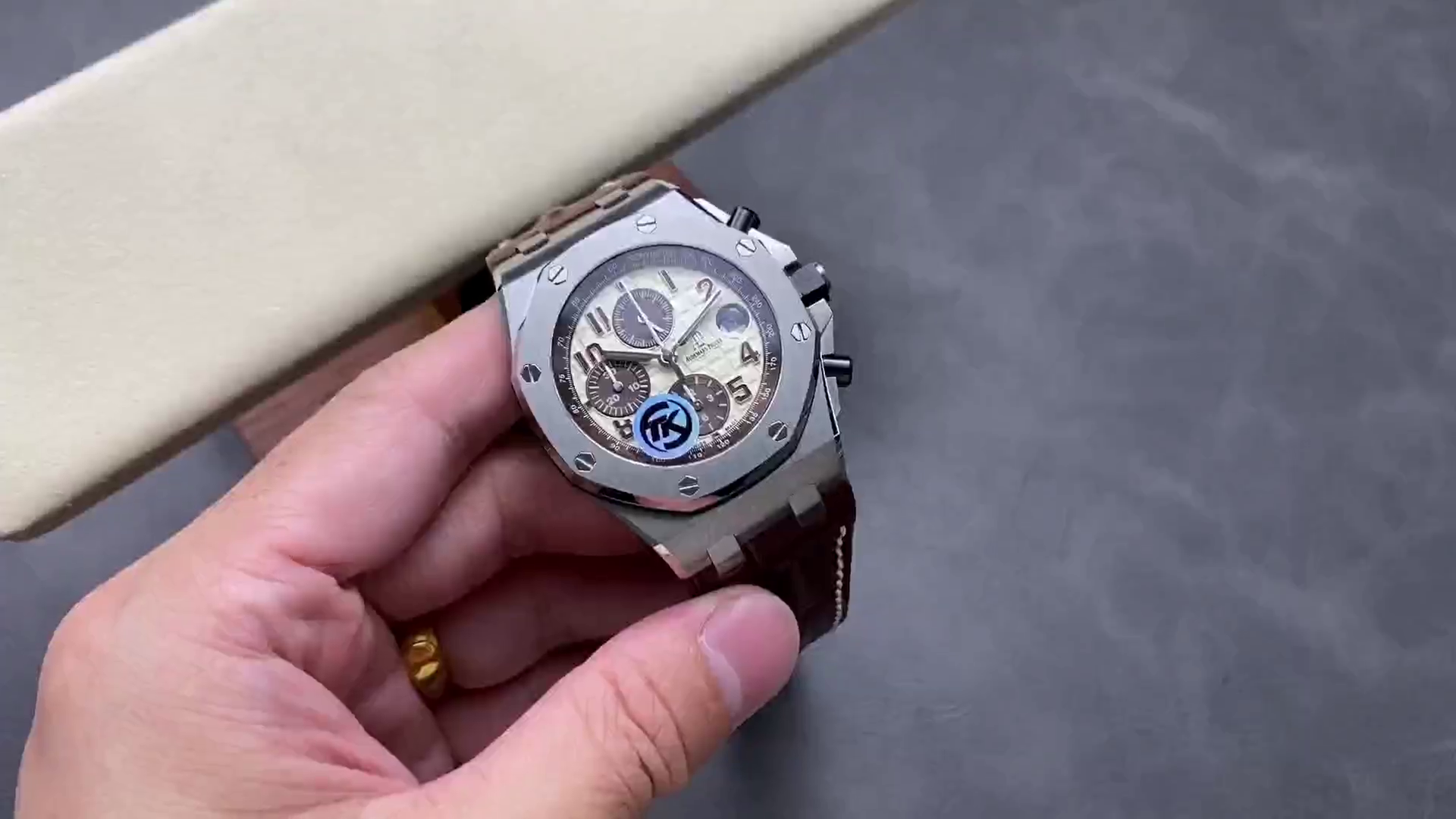 AP 26470ST.OO.A801CR.01 Royal Oak Offshore Safari 42mm Beige Dial 1:1 Clone - QualitySwissReplica
