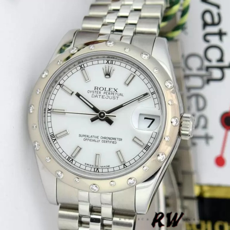 Rolex Datejust 178344 White Dial Stainless Steel 31MM Lady Replica Watch - QualitySwissReplica