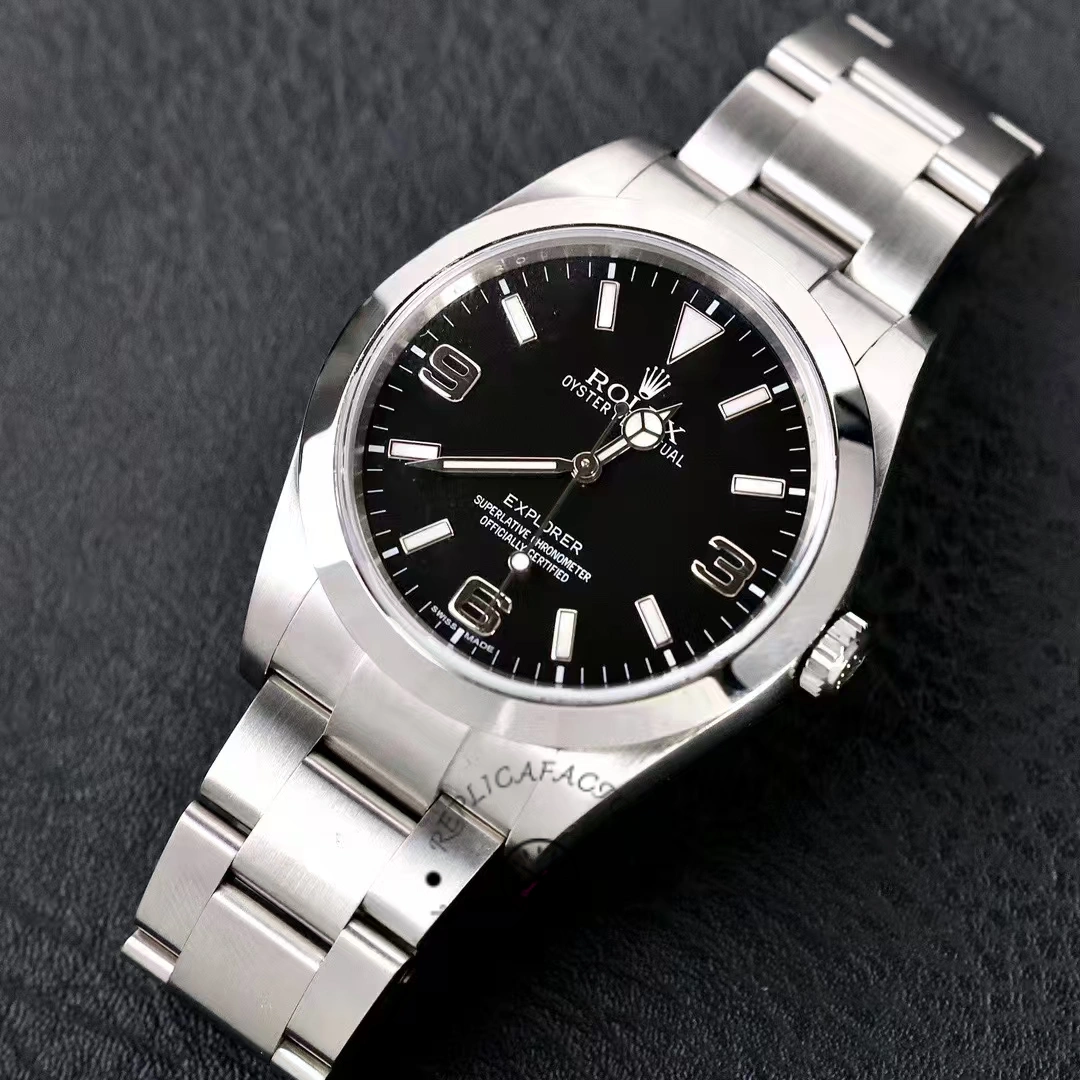 Rolex Explorer 214270 Stainless Steel Black Dial 39mm Mens Replica Watch - QualitySwissReplica