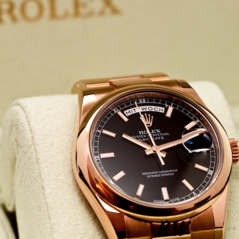 Rolex Day Date 118205 Black Dial 36mm Unisex Replica Watch - QualitySwissReplica