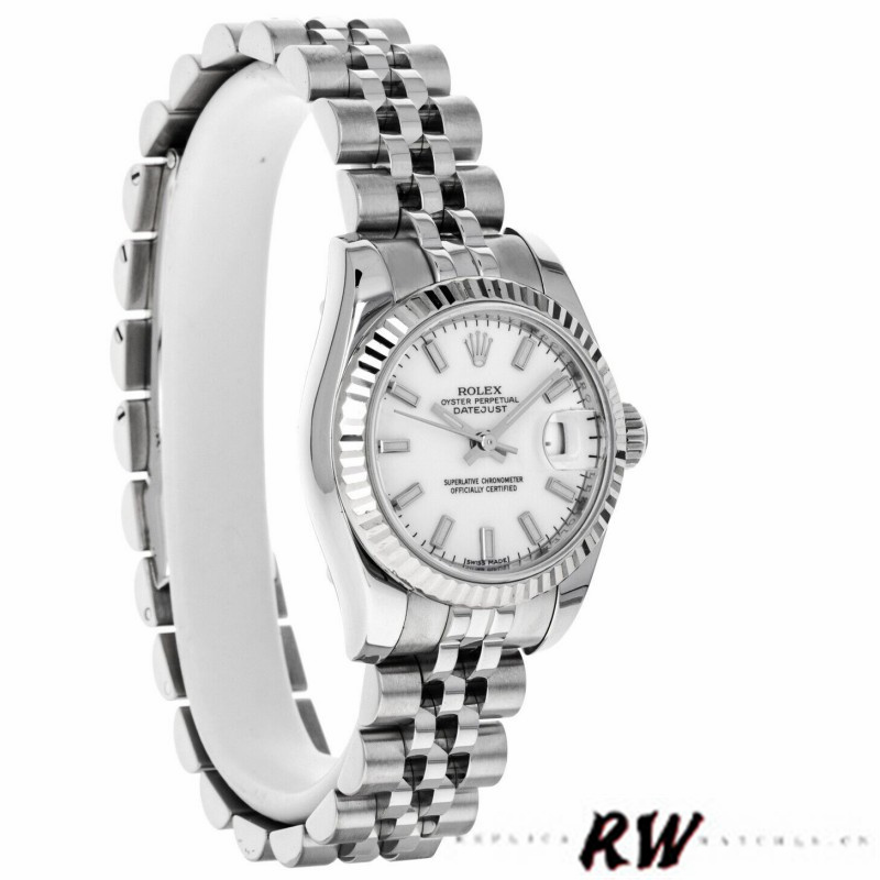 Rolex Datejust 179174 White Index Dial Fluted Bezel 26MM Lady Replica Watch - QualitySwissReplica