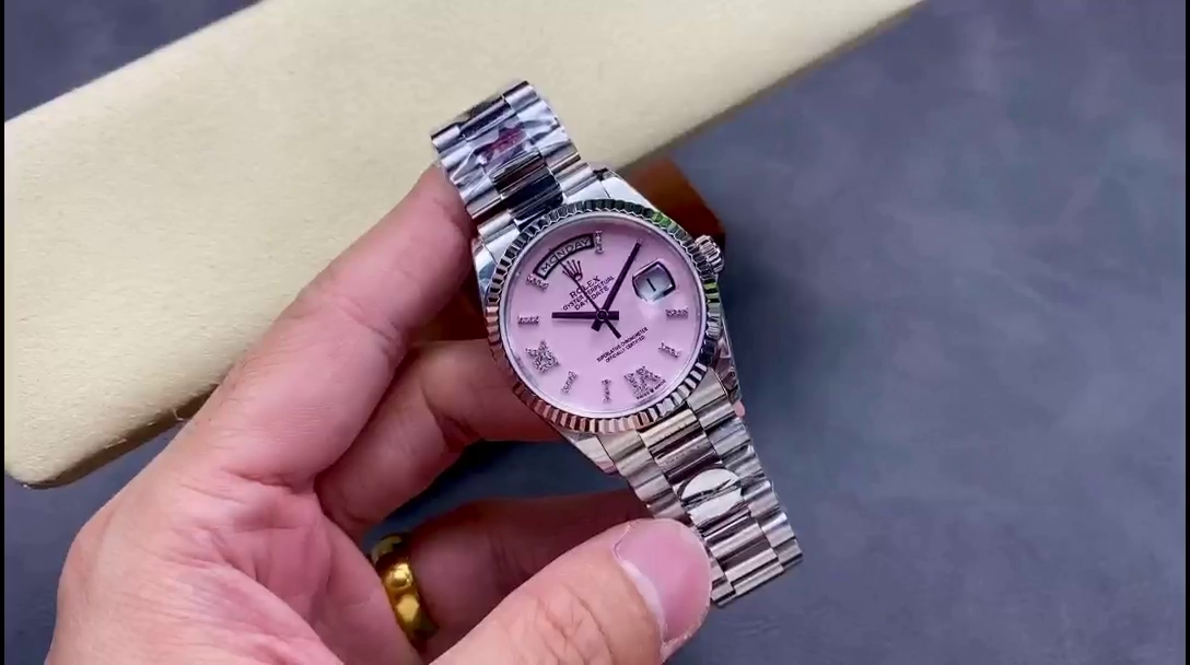 Rolex Day Date 36 Pink Roman m128236 0006 - QualitySwissReplica