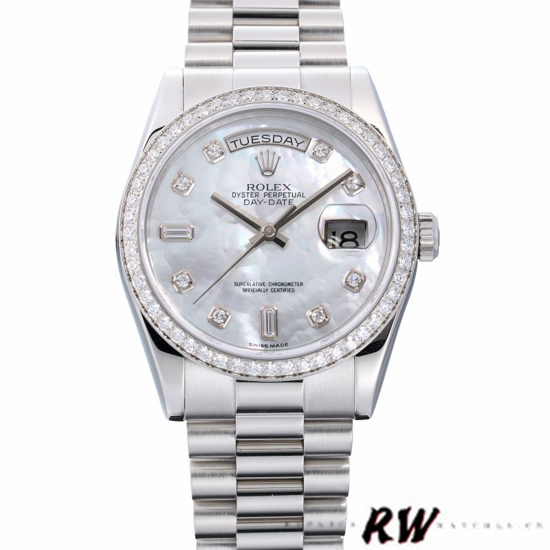 Rolex Day Date 118346 White MOP Dial 36mm Unisex Replica Watch - QualitySwissReplica