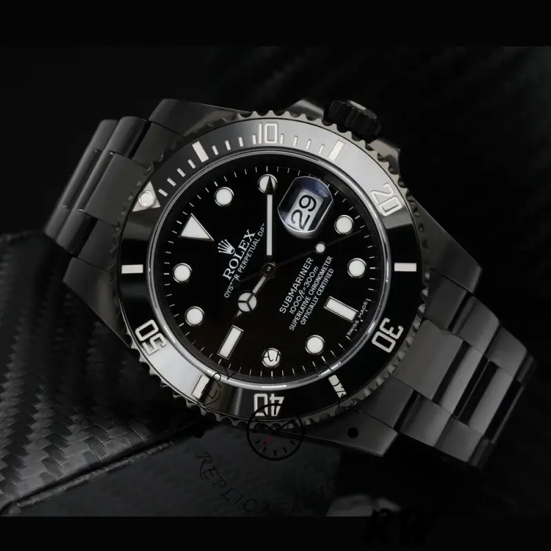 Rolex Submariner Date 116610LN Black Dial Black PVD/DLC Stainless Steel 40MM Mens Replica Watch - QualitySwissReplica