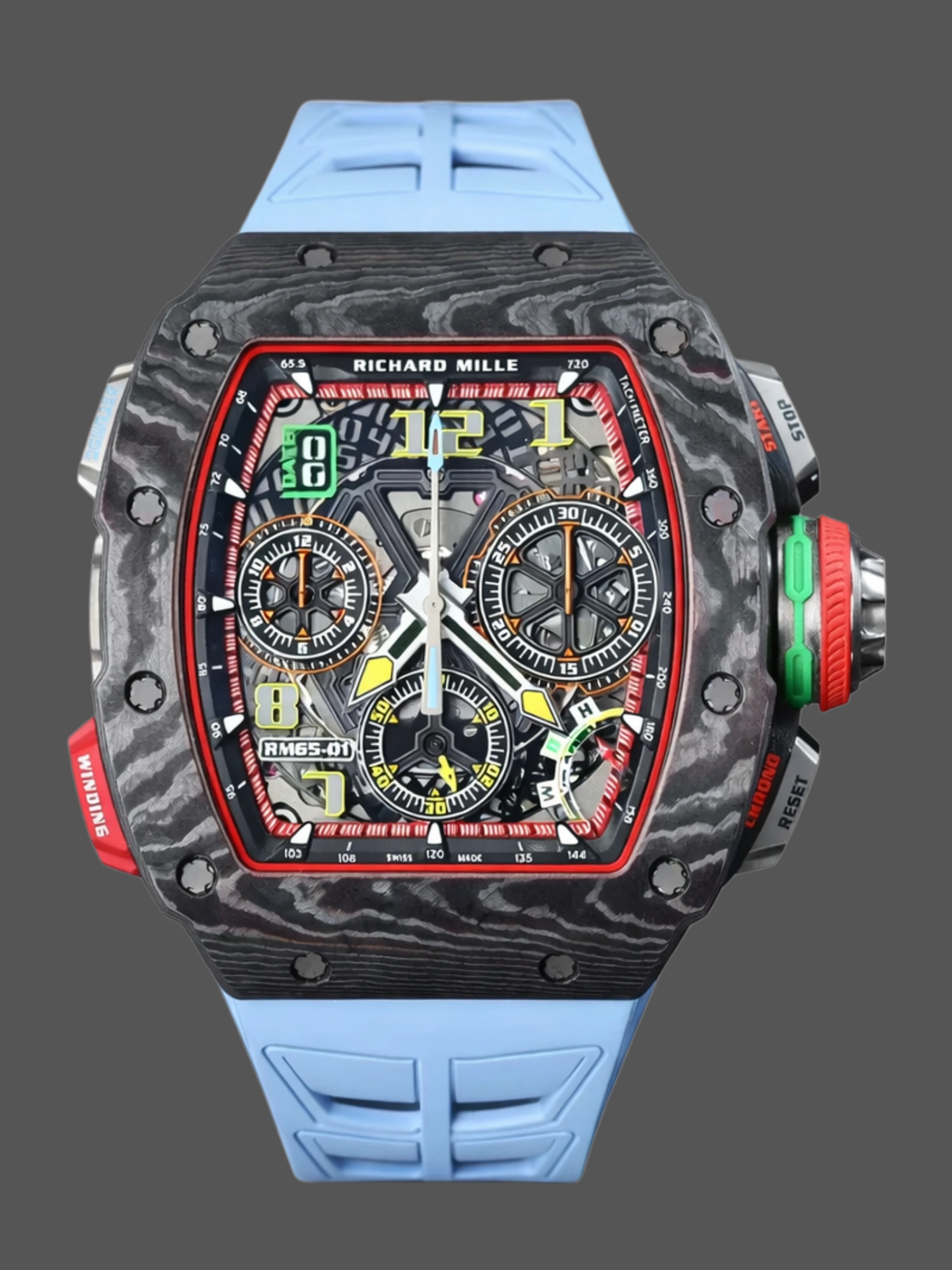 Replica Richard Mille Winding Split-Seconds Chronograph Carbon TPT RM 65-01 50mm - QualitySwissReplica