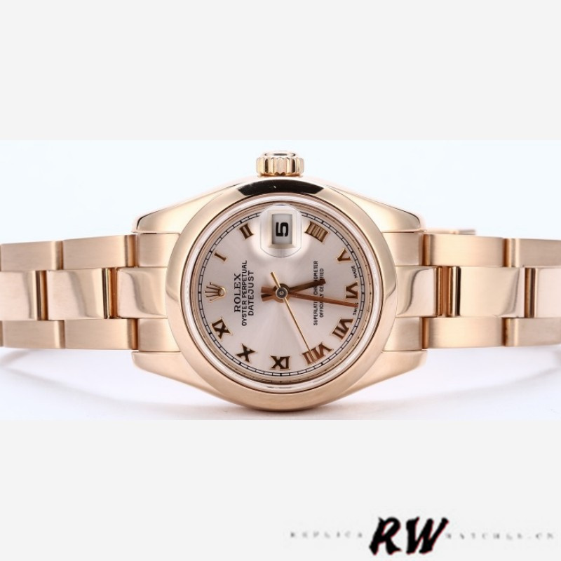 Rolex Datejust 179165 Everose Gold Pink Roman Dial 26MM Lady Replica Watch - QualitySwissReplica