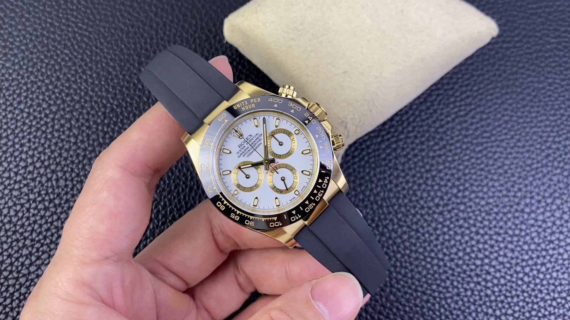 Rolex Cosmograph Daytona 116518LN White Dial Black Rubber Strap 40mm Mens Replica Watch - QualitySwissReplica
