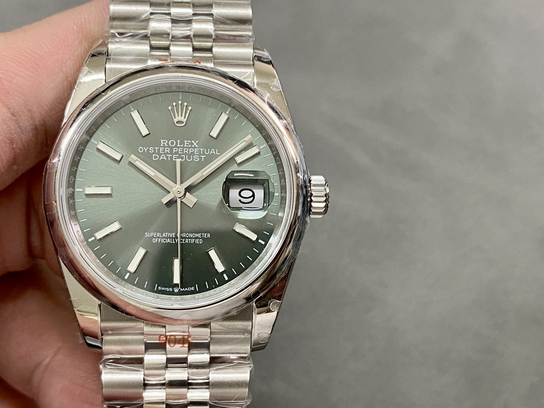 Rolex Datejust 36 Stainless Steel Mint Green Dial Jubilee M126200-0023 - QualitySwissReplica