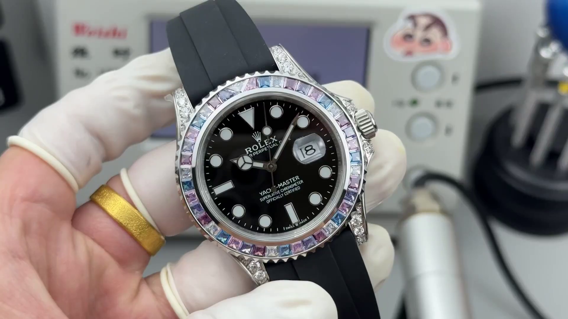 Rolex Yacht Master 40 Gem Set 126679SABR 0002 Black Dial Watch - QualitySwissReplica