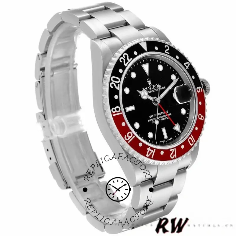 Rolex GMT-Master II 16710 Black Dial Black Red Coke Bezel 40MM Mens Replica Watch - QualitySwissReplica
